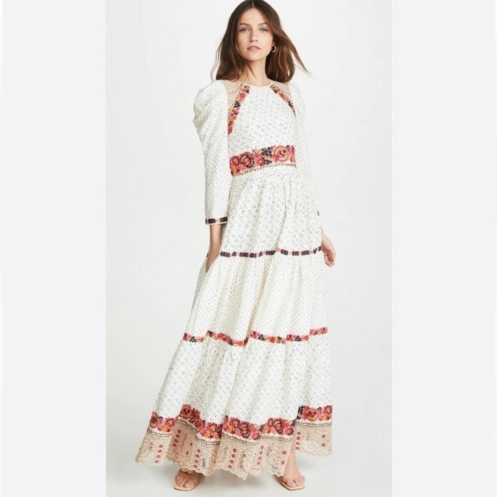 Ulla Johnson Salma Open-back Embroidered Macrame Dress maxi gown - Picture 10 of 15